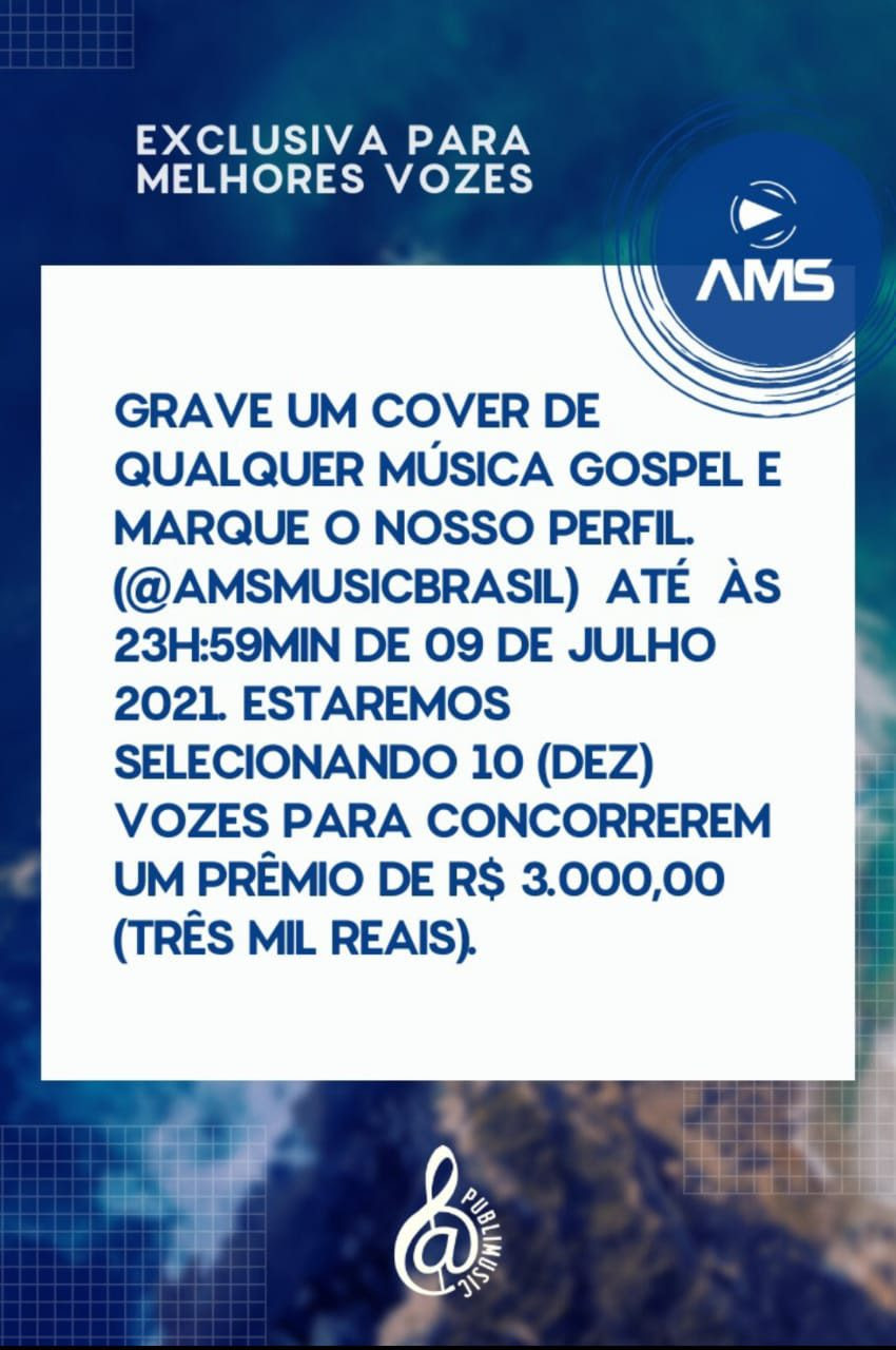 Concurso PubliMusic quer encontrar a nova voz da música gospel e o vencedor ganha prêmio de R$ 3 mil