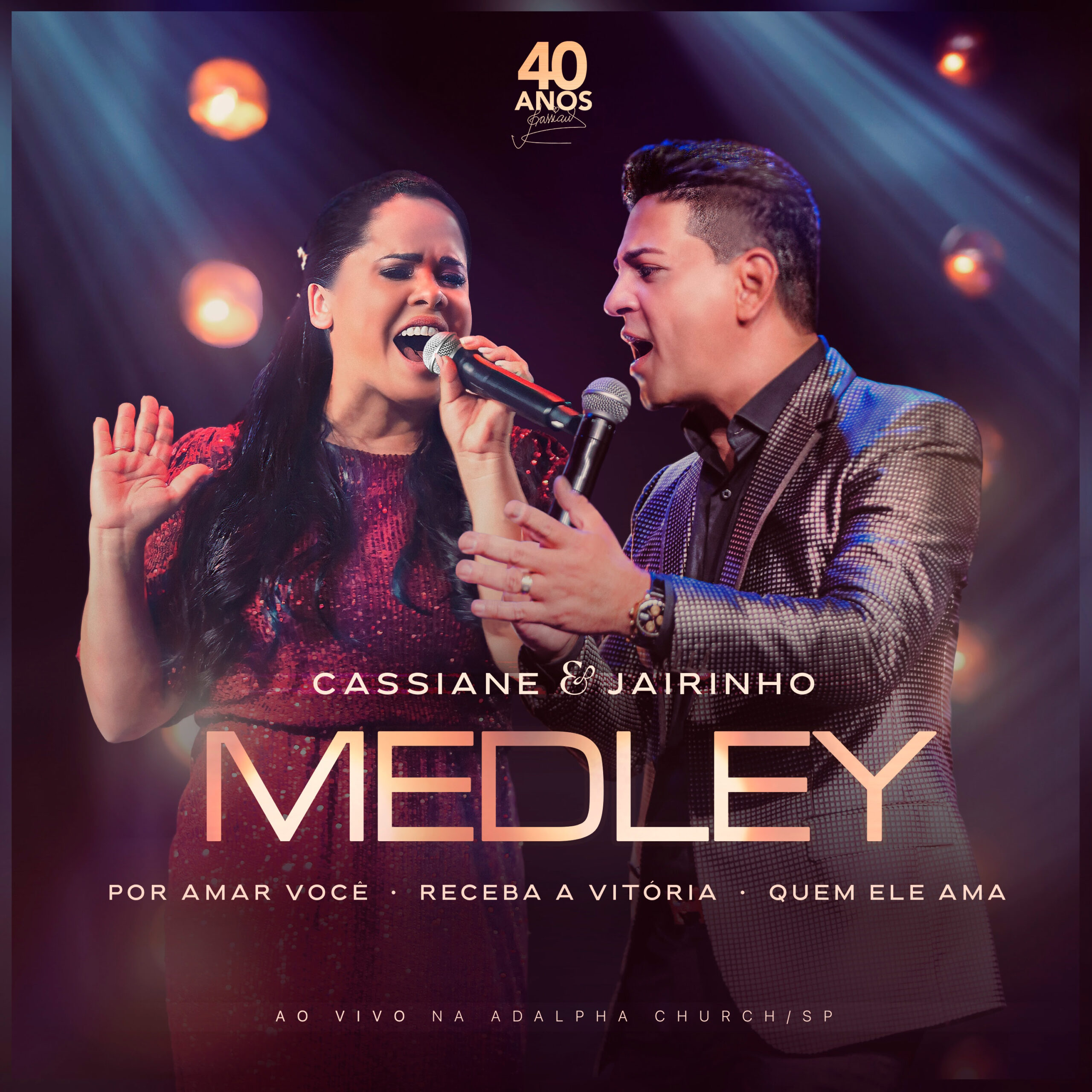 O medley “igreja” reúne grandes hits da dupla CASSIANE e JAIRINHOCom 40 anos de carreira, CASSIANE coleciona hits e indicação ao Grammy Latino