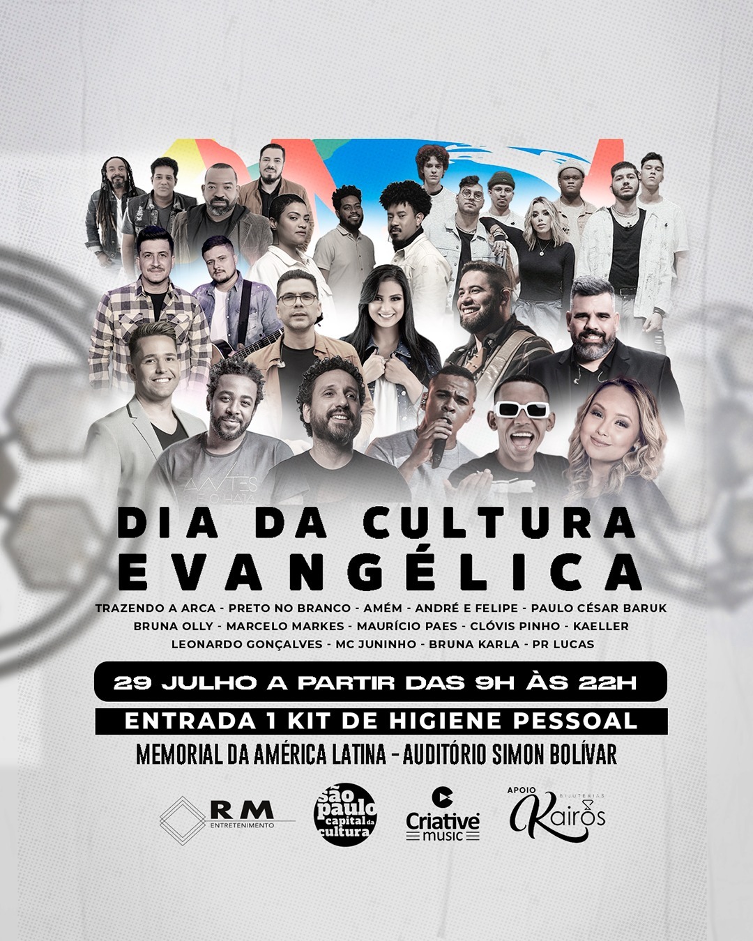 Grandes nomes da música gospel se apresentam no Dia da Cultura Evangélica